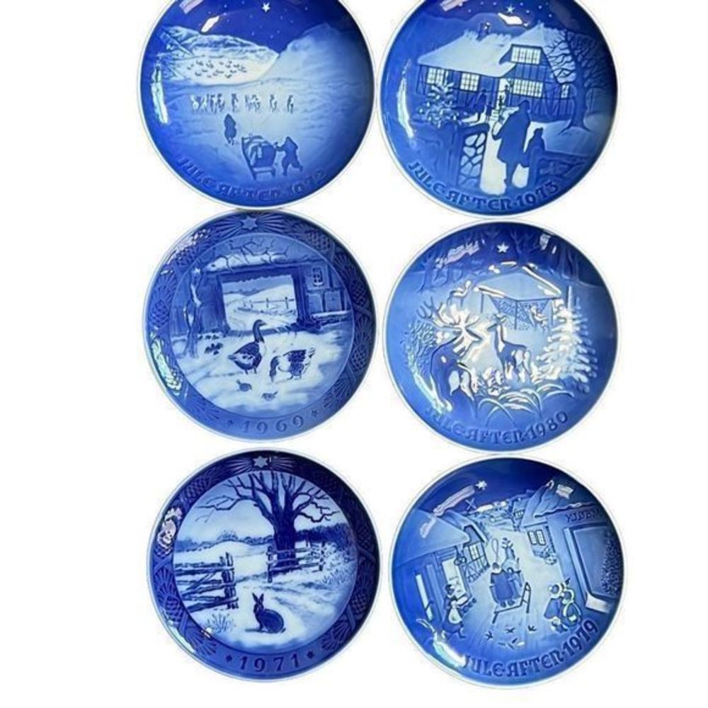 Assorted‎ Lot of 6 Jule After Royal Copenhagen Christmas Plate Collection 7"